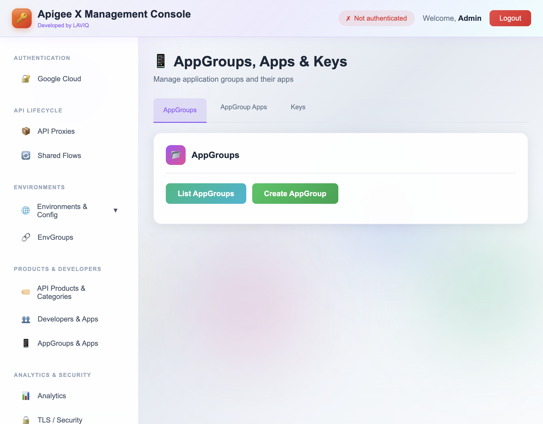 Manage Apigee X AppGroups and AppGroup apps in UI – edit support via management APIs